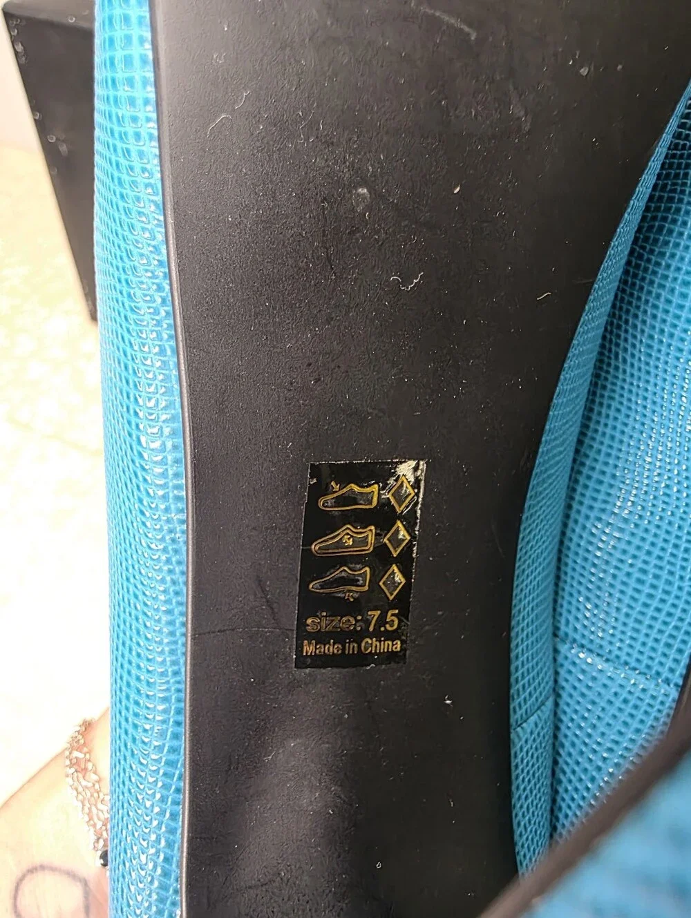 Shoe Republic LA Teal Blue & Silver Metallic Studded Platform Stiletto Heels 7.5